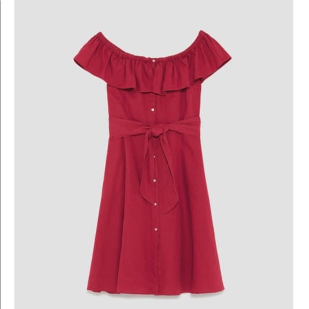 💃🏻 ZARA RUFFLE LINEN BLEND DRESS 💃🏻 - Picture 7 of 9